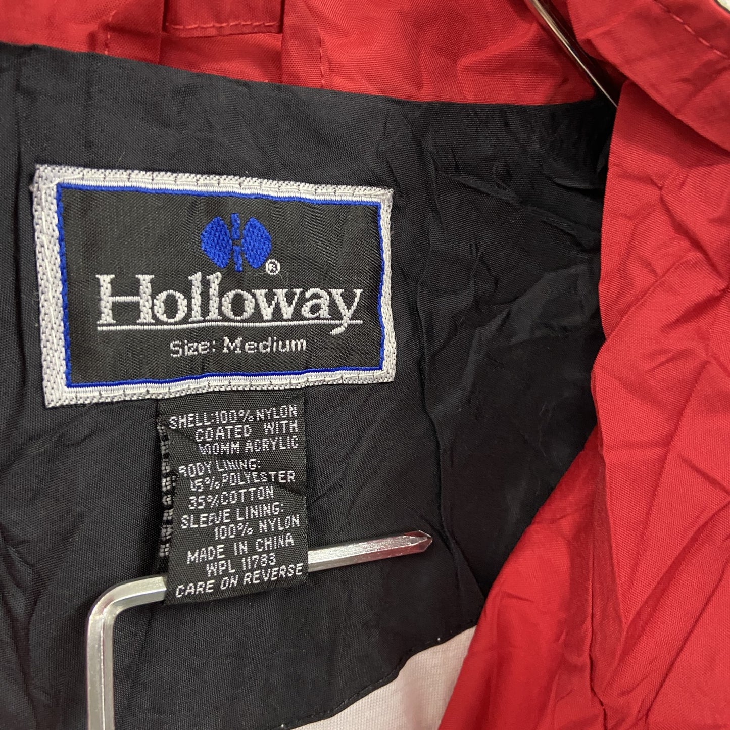 90s　Holloway　ホロウェイ　フルジップナイロンジャケット　ヴィンテージ　マルチカラー　レッド　Mサイズ