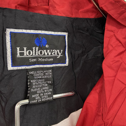 90s　Holloway　ホロウェイ　フルジップナイロンジャケット　ヴィンテージ　マルチカラー　レッド　Mサイズ