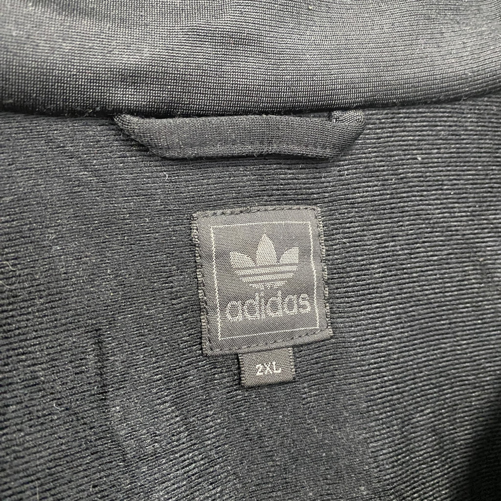 00s　adidas　アディダス　ファイヤーバード　トラックジャケット/ジャージ　トレフォイルロゴ　ヴィンテージ　黒　ブラック　2XLサイズ