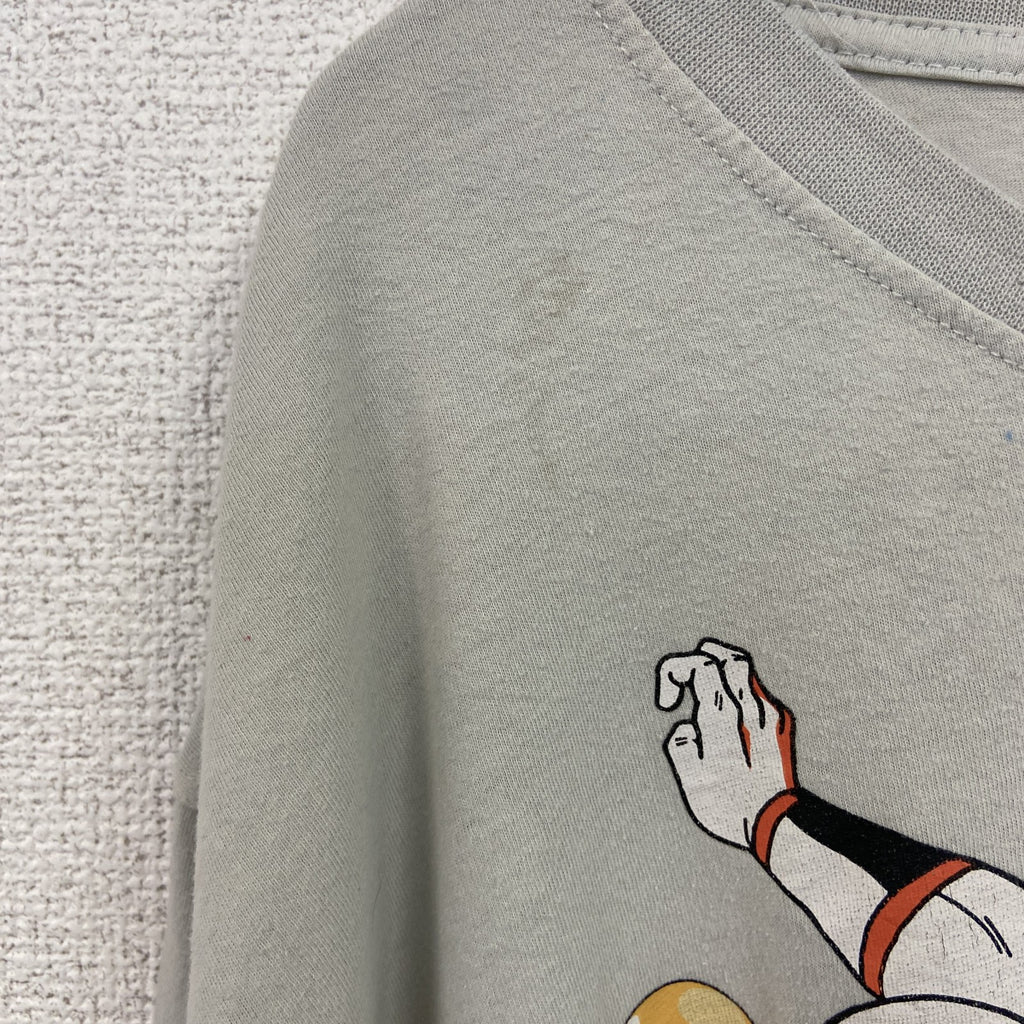 古着 used　半袖アニメプリントTシャツ　ドラゴンボール　灰色　ライトグレー　クルーネック　レトロデザイン　2XLサイズ