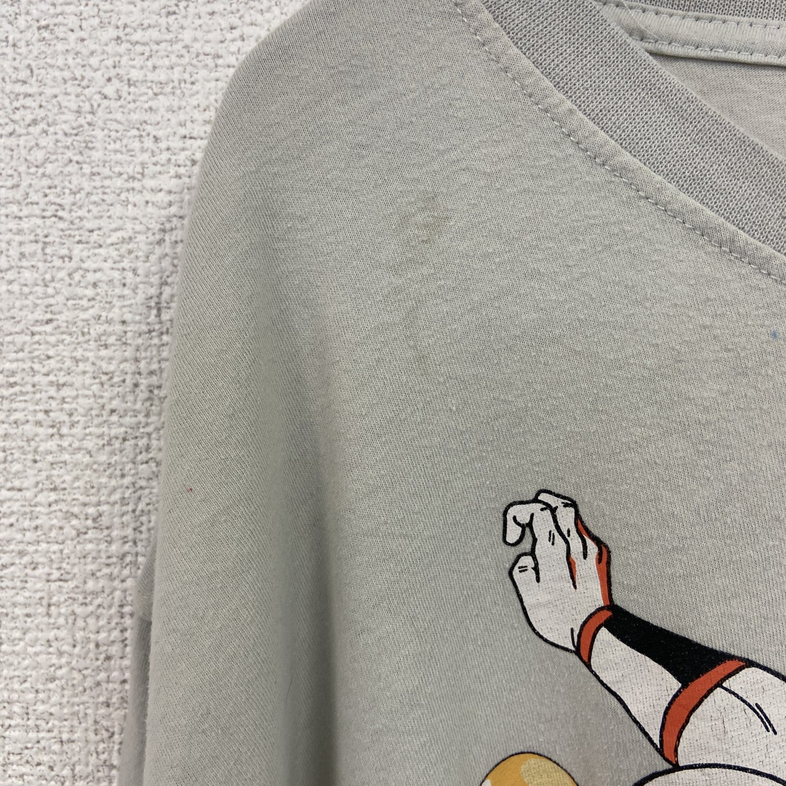 古着 used　半袖アニメプリントTシャツ　ドラゴンボール　灰色　ライトグレー　クルーネック　レトロデザイン　2XLサイズ