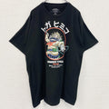 古着 used　僕のヒーローアカデミア　半袖アニメプリントTシャツ　ヒロアカ　黒　ブラック　クルーネック　トガヒミコ　2XLサイズ
