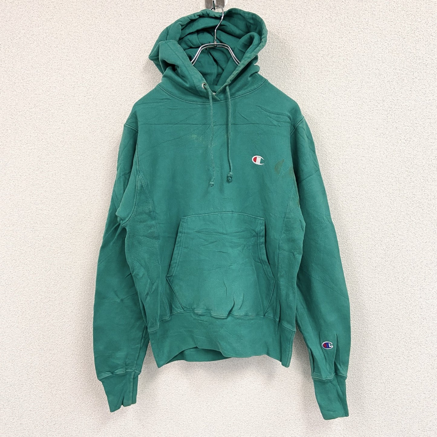 Champion　チャンピオン　リバースウィーブ　スウェットパーカー/フーディー　緑　グリーン　XSサイズ
