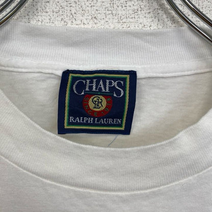 90s　CHAPS　ラルフローレン　半袖プリントTシャツ　ヴィンテージ　シングルステッチ　白　XLサイズ
