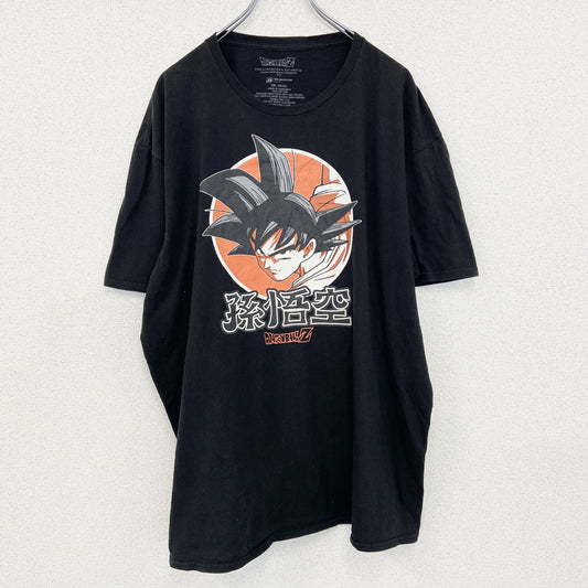 古着 used　半袖アニメプリントTシャツ　ドラゴンボール　孫悟空　黒　ブラック　100%コットン　クルーネック　２XLサイズ