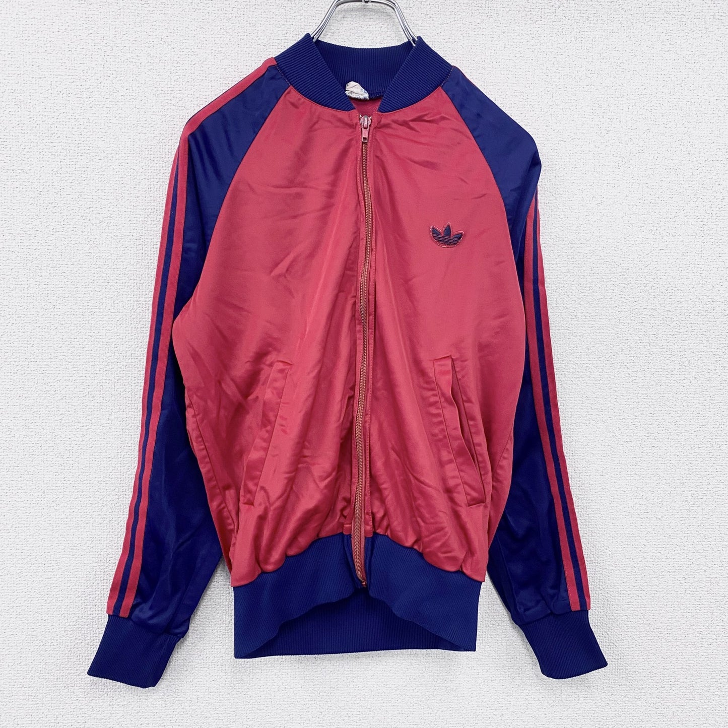 70s　adidas　アディダス　ATP　トラックジャケット/ジャージ　トレフォイルロゴ　ヴィンテージ　赤　レッド　46サイズ