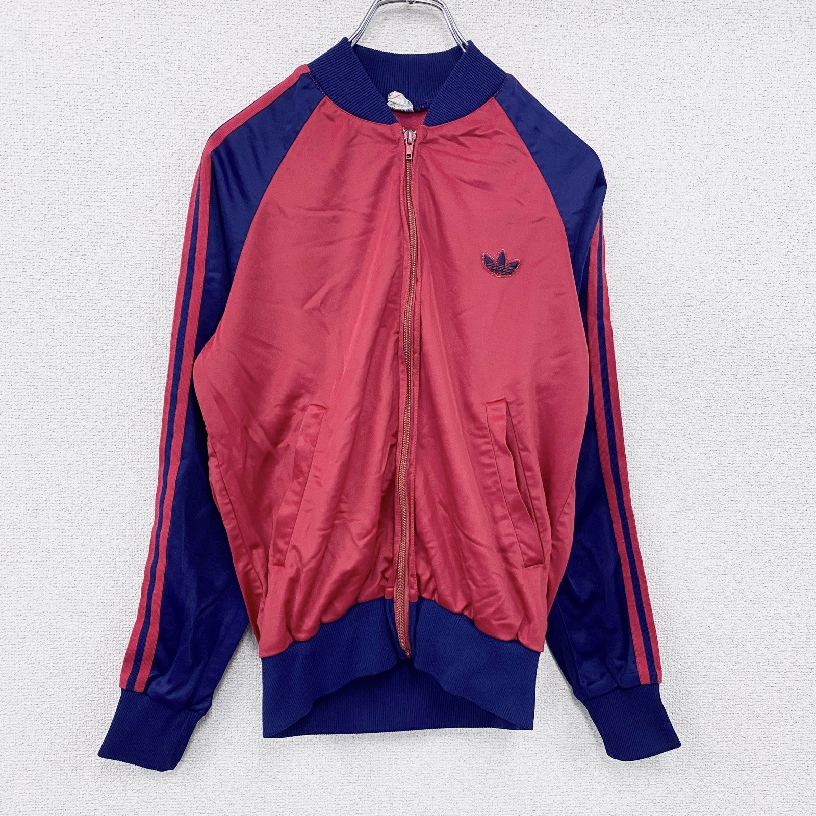 70s　adidas　アディダス　ATP　トラックジャケット/ジャージ　トレフォイルロゴ　ヴィンテージ　赤　レッド　46サイズ