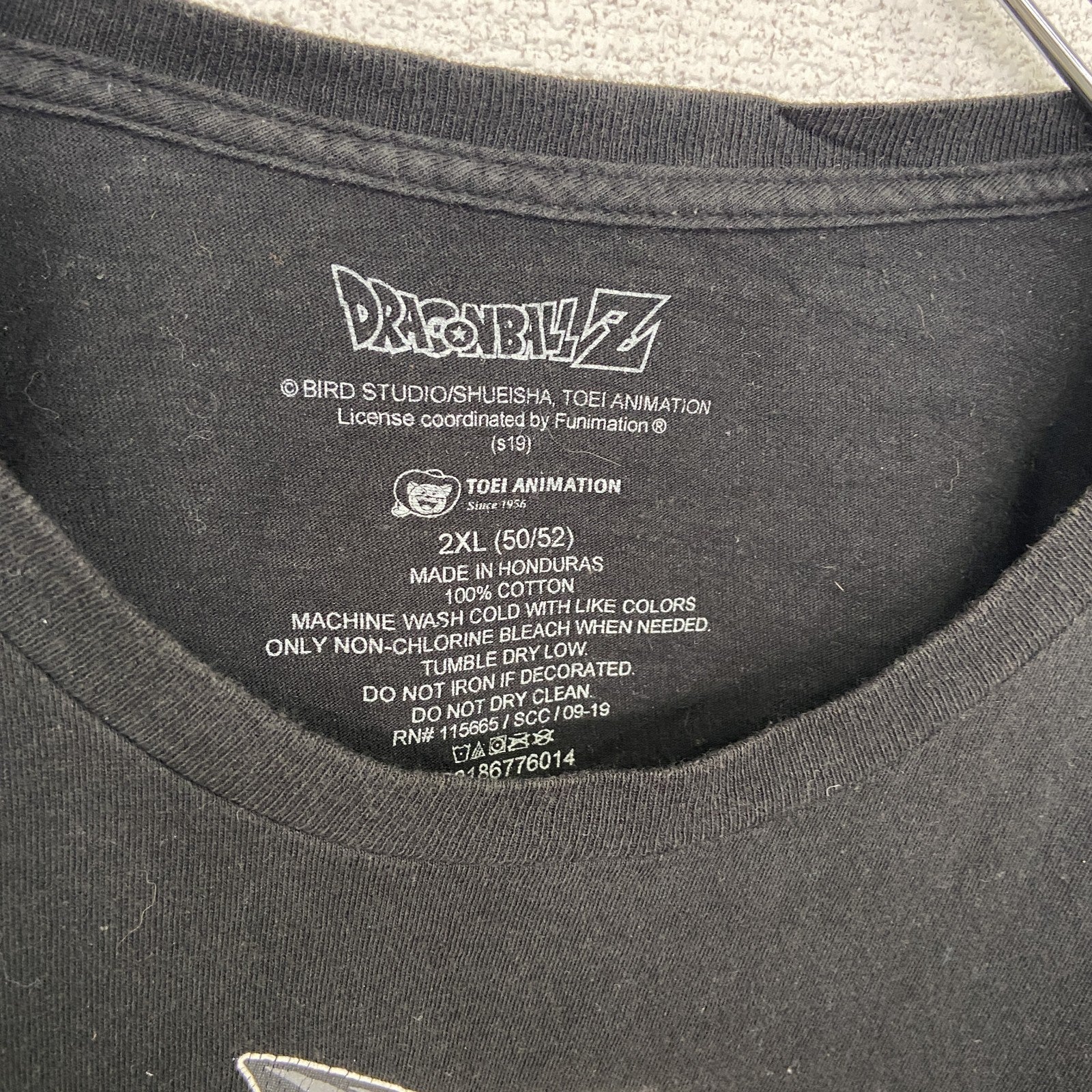 古着 used　半袖アニメプリントTシャツ　ドラゴンボール　孫悟空　黒　ブラック　100%コットン　クルーネック　２XLサイズ