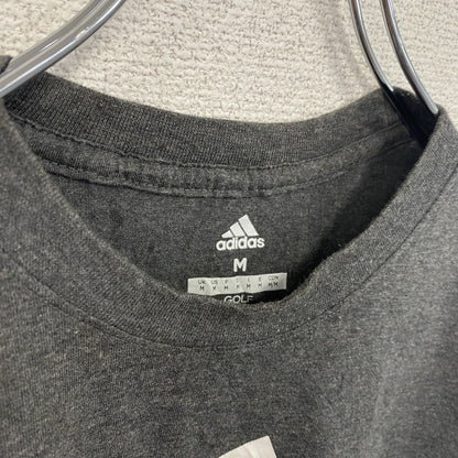 古着 used　Adidas　アディダス　半袖ロゴプリントTシャツ　グレー　クルーネック　レトロデザイン　Mサイズ