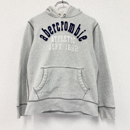 Abercrombie　アバクロンビー　スウェットパーカー/フーディー　アーチプリント　3連プリント　灰色　グレー　XLサイズ