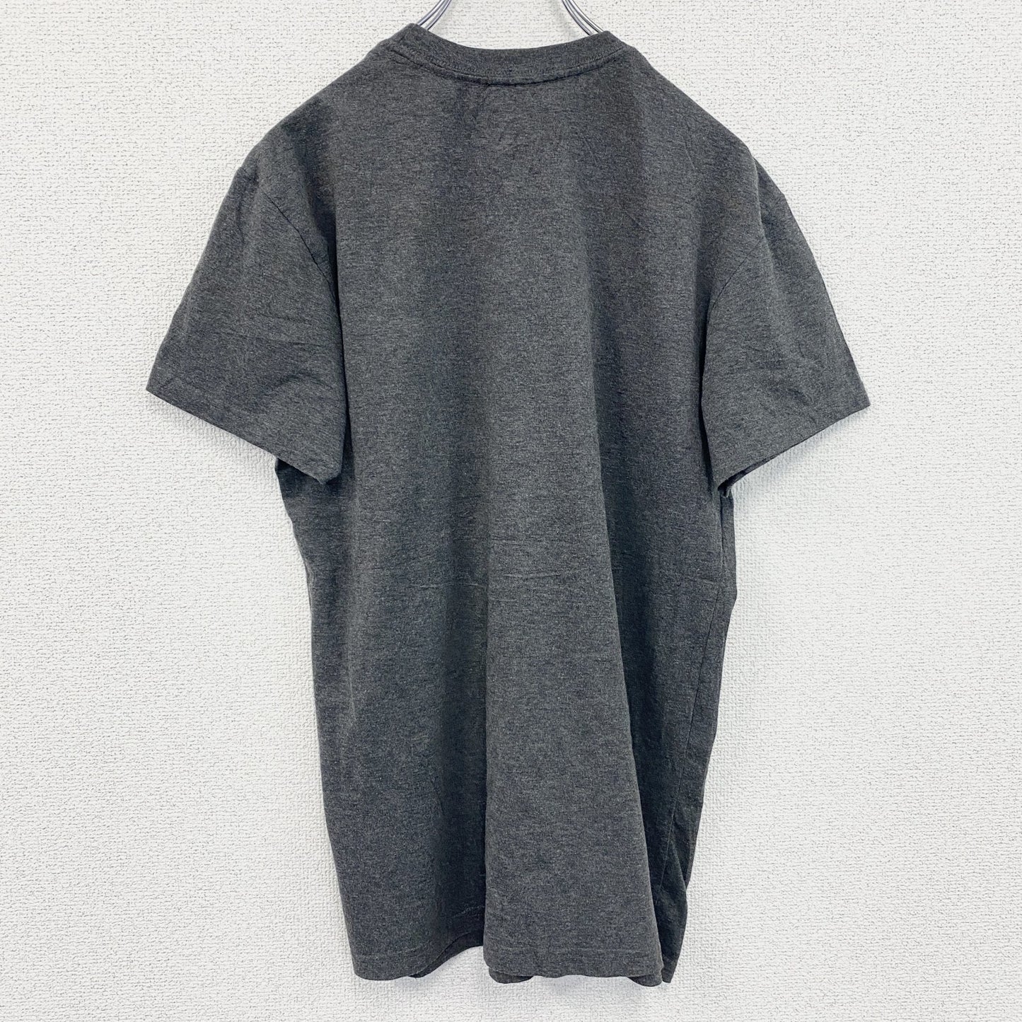 古着 used　Adidas　アディダス　半袖ロゴプリントTシャツ　グレー　クルーネック　レトロデザイン　Mサイズ