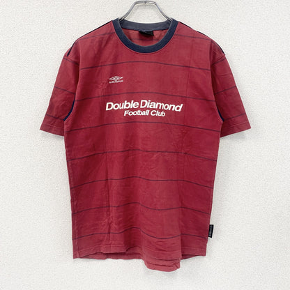 UMBRO　アンブロ　半袖プリントTシャツ　赤　レッド　Lサイズ