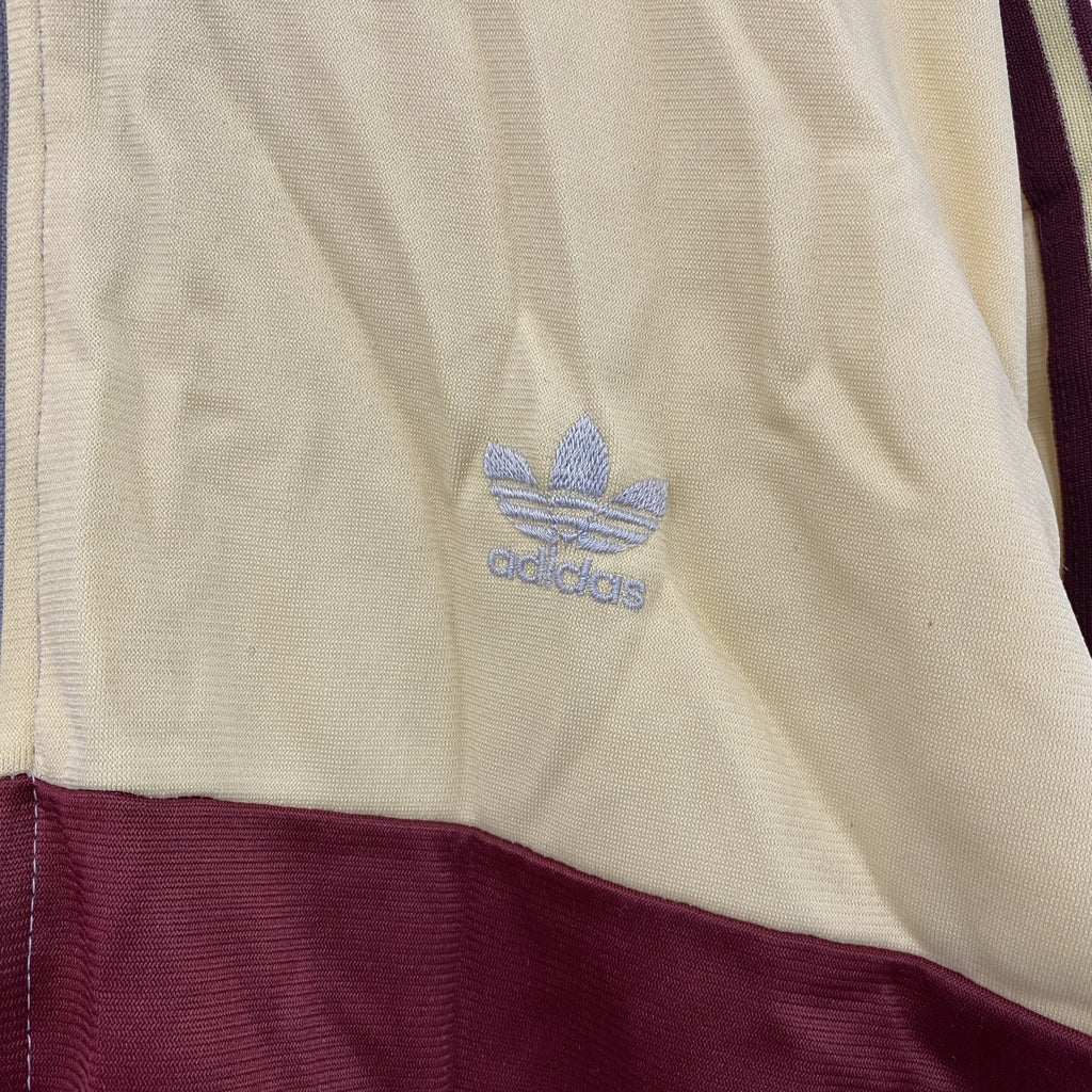 ～80s　adidas　アディダス　トラックジャケット/ジャージ　トレフォイルロゴ　ヴィンテージ　灰色　グレー　黄色　イエロー