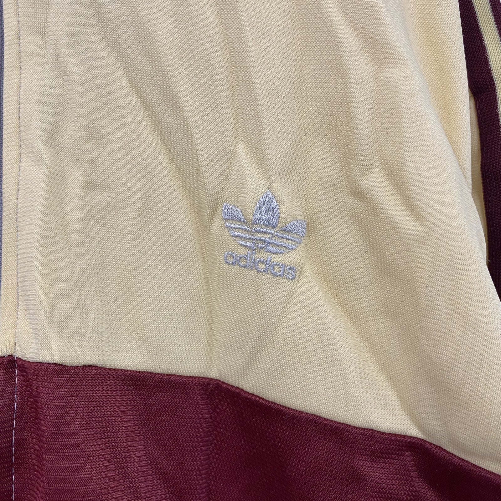 ～80s　adidas　アディダス　トラックジャケット/ジャージ　トレフォイルロゴ　ヴィンテージ　灰色　グレー　黄色　イエロー