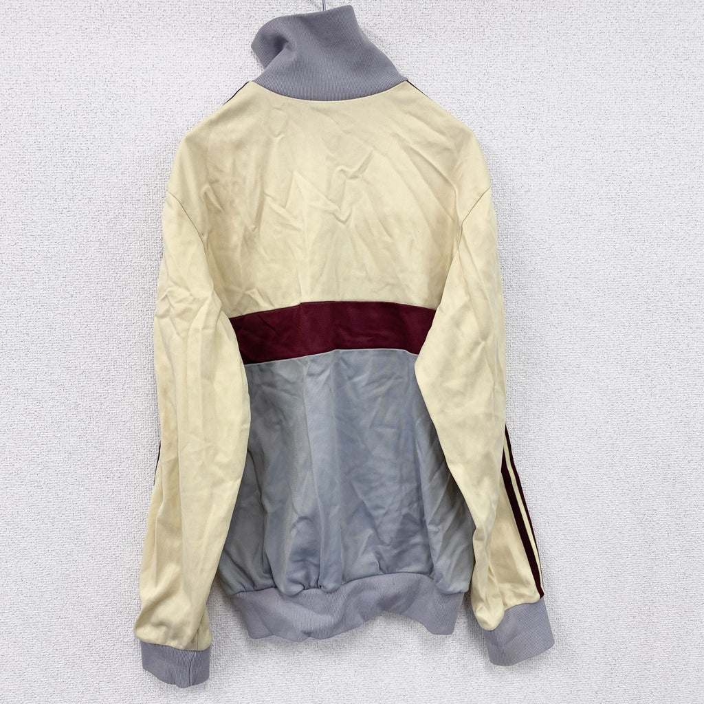 ～80s　adidas　アディダス　トラックジャケット/ジャージ　トレフォイルロゴ　ヴィンテージ　灰色　グレー　黄色　イエロー