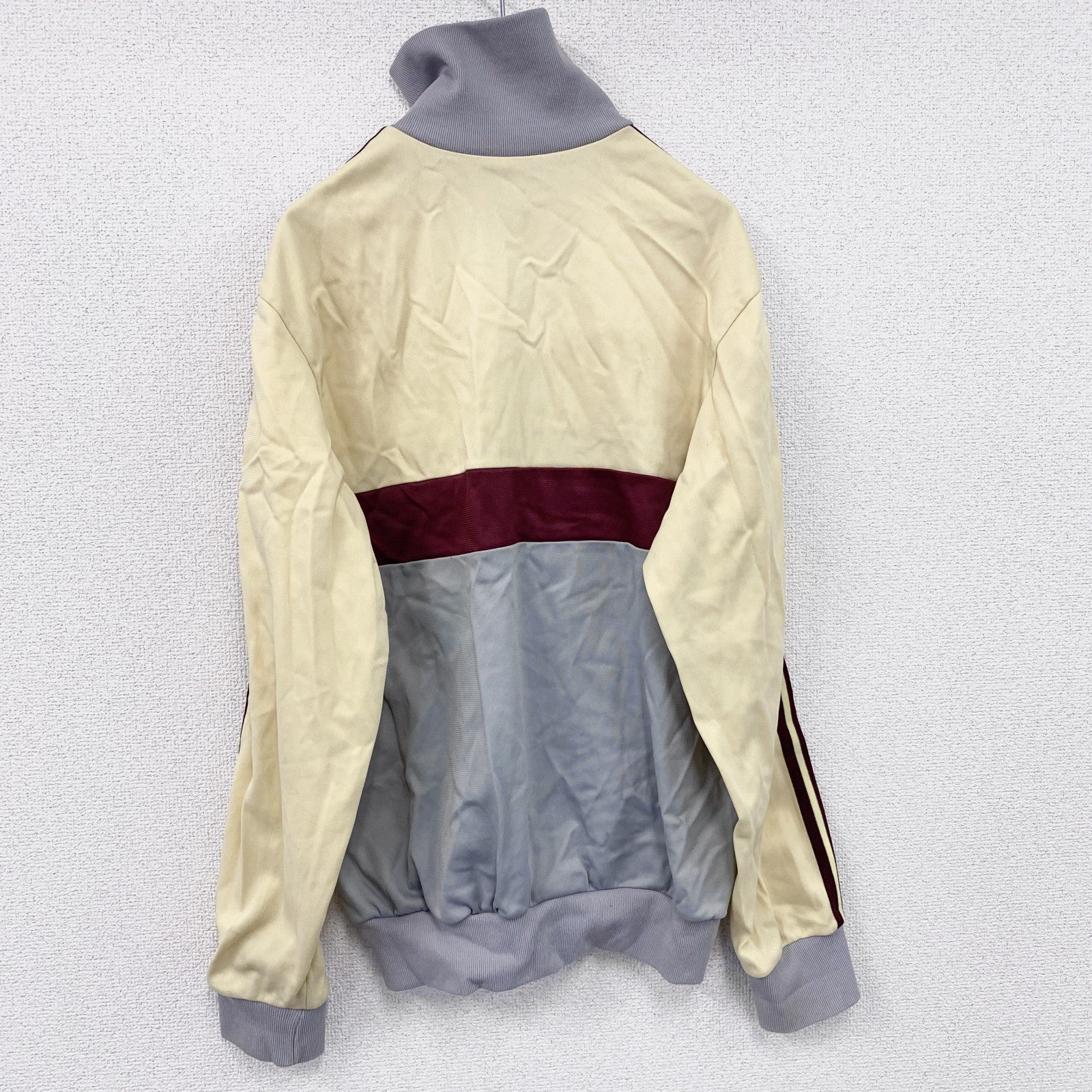 ～80s　adidas　アディダス　トラックジャケット/ジャージ　トレフォイルロゴ　ヴィンテージ　灰色　グレー　黄色　イエロー