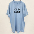 古着 used　半袖プリントTシャツ　USA製　シングルステッチ　水色　ライトブルー　クルーネック　レトロデザイン　Lサイズ