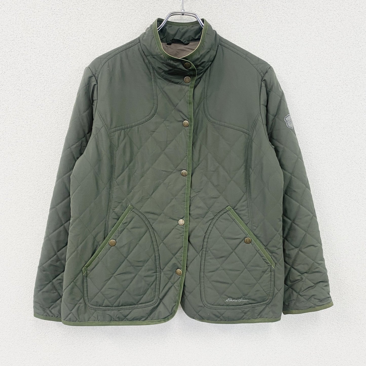 Eddie Bauer　エディーバウアー　キルティングジャケット　カーキグリーン　Mサイズ　