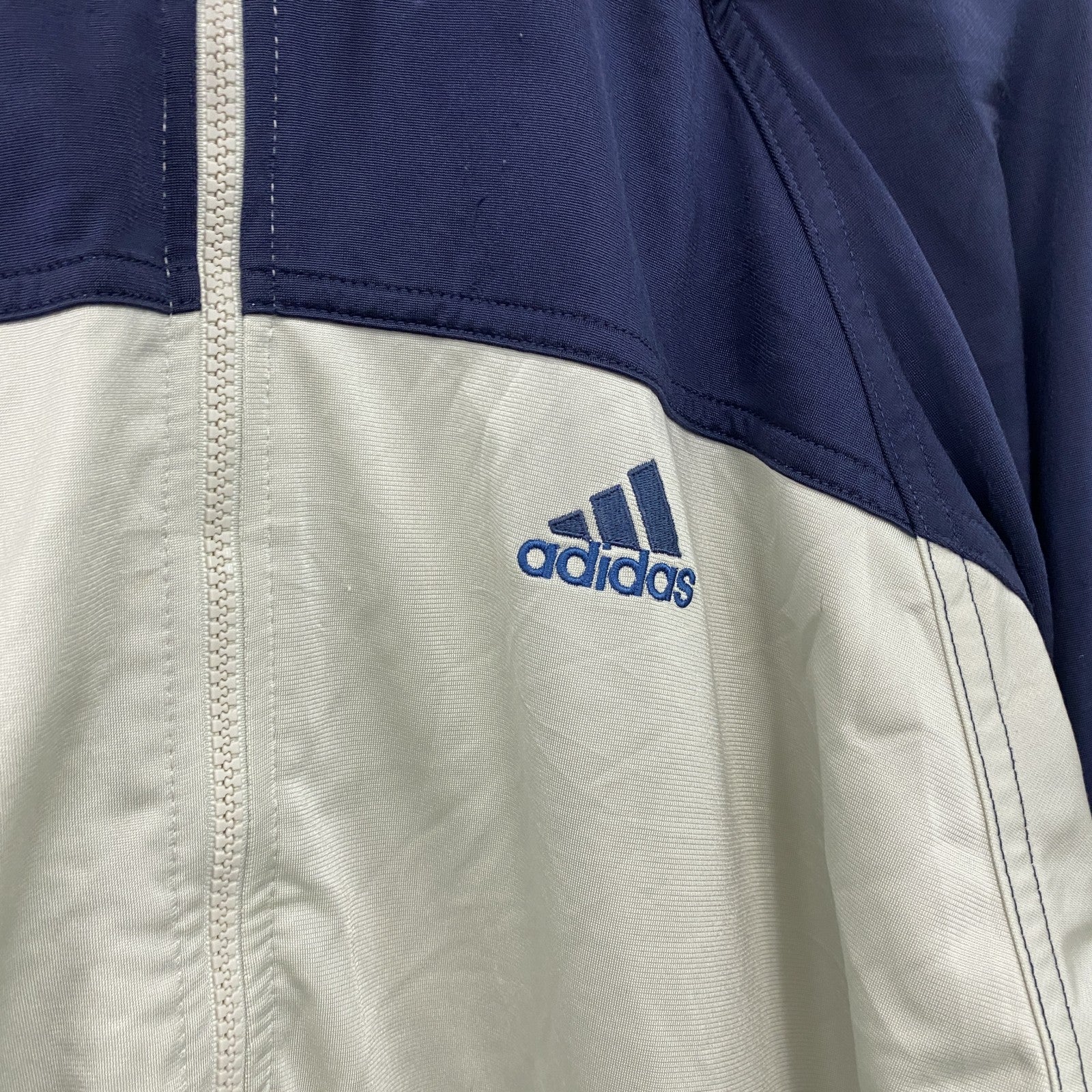 90s～　adidas　アディダス　トラックジャケット/ジャージパーカー　パフォーマンスロゴ　ヴィンテージ　灰色　グレー　42サイズ　