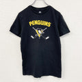 古着 used　半袖プリントTシャツ　NHL　ペンギンズ　アイスホッケー　黒　ブラック　クルーネック　XLサイズ