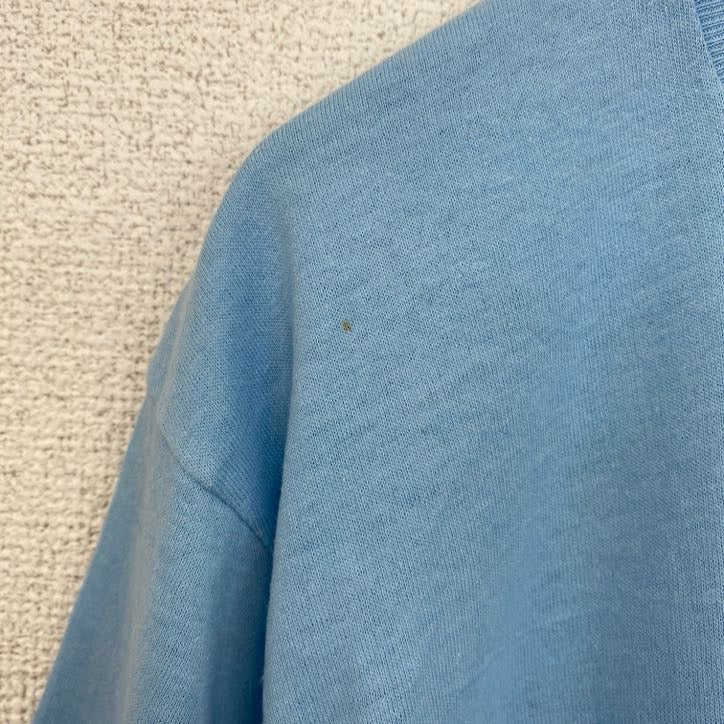 古着 used　半袖プリントTシャツ　USA製　シングルステッチ　水色　ライトブルー　クルーネック　レトロデザイン　Lサイズ