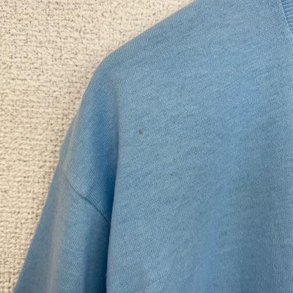 古着 used　半袖プリントTシャツ　USA製　シングルステッチ　水色　ライトブルー　クルーネック　レトロデザイン　Lサイズ