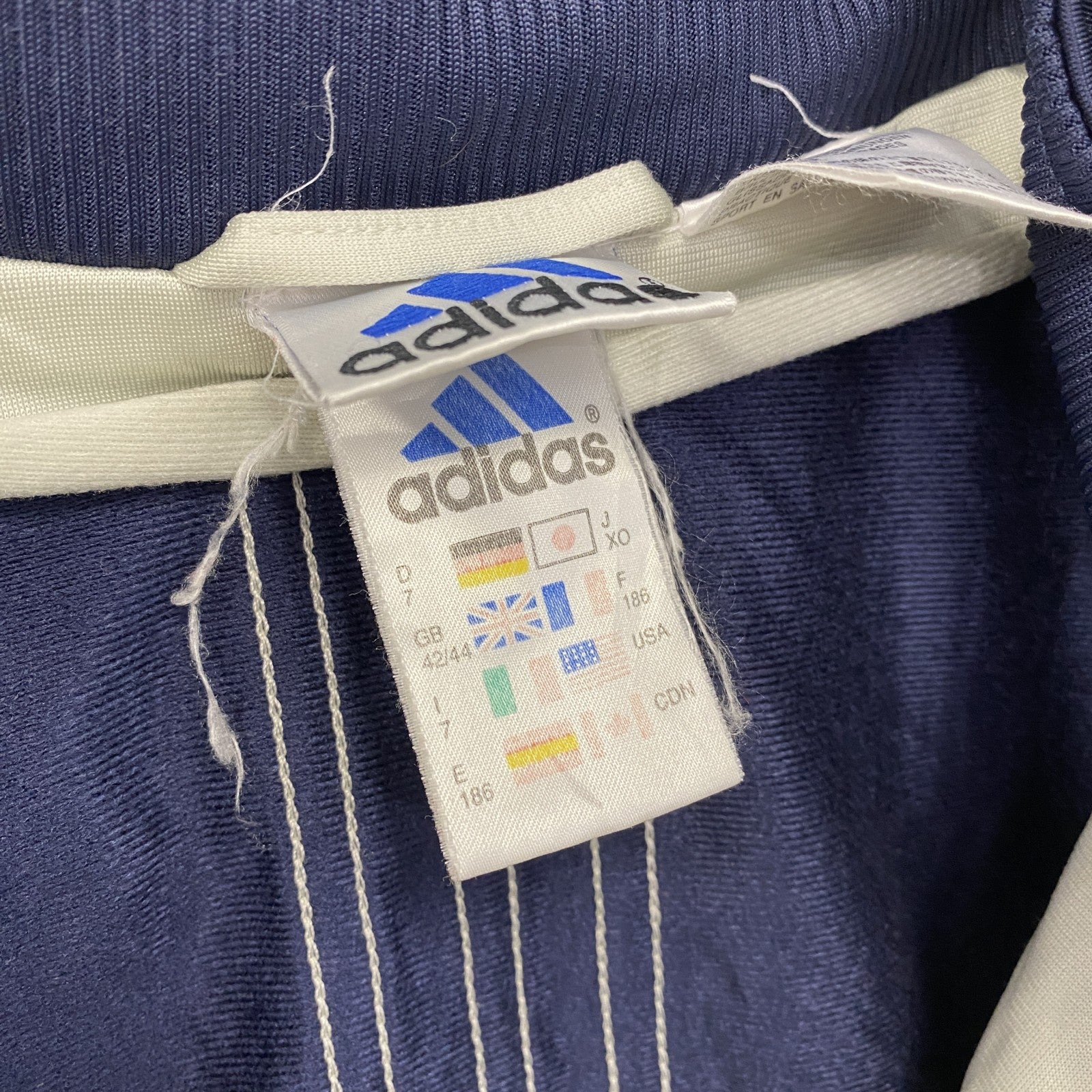 90s～　adidas　アディダス　トラックジャケット/ジャージパーカー　パフォーマンスロゴ　ヴィンテージ　灰色　グレー　42サイズ　