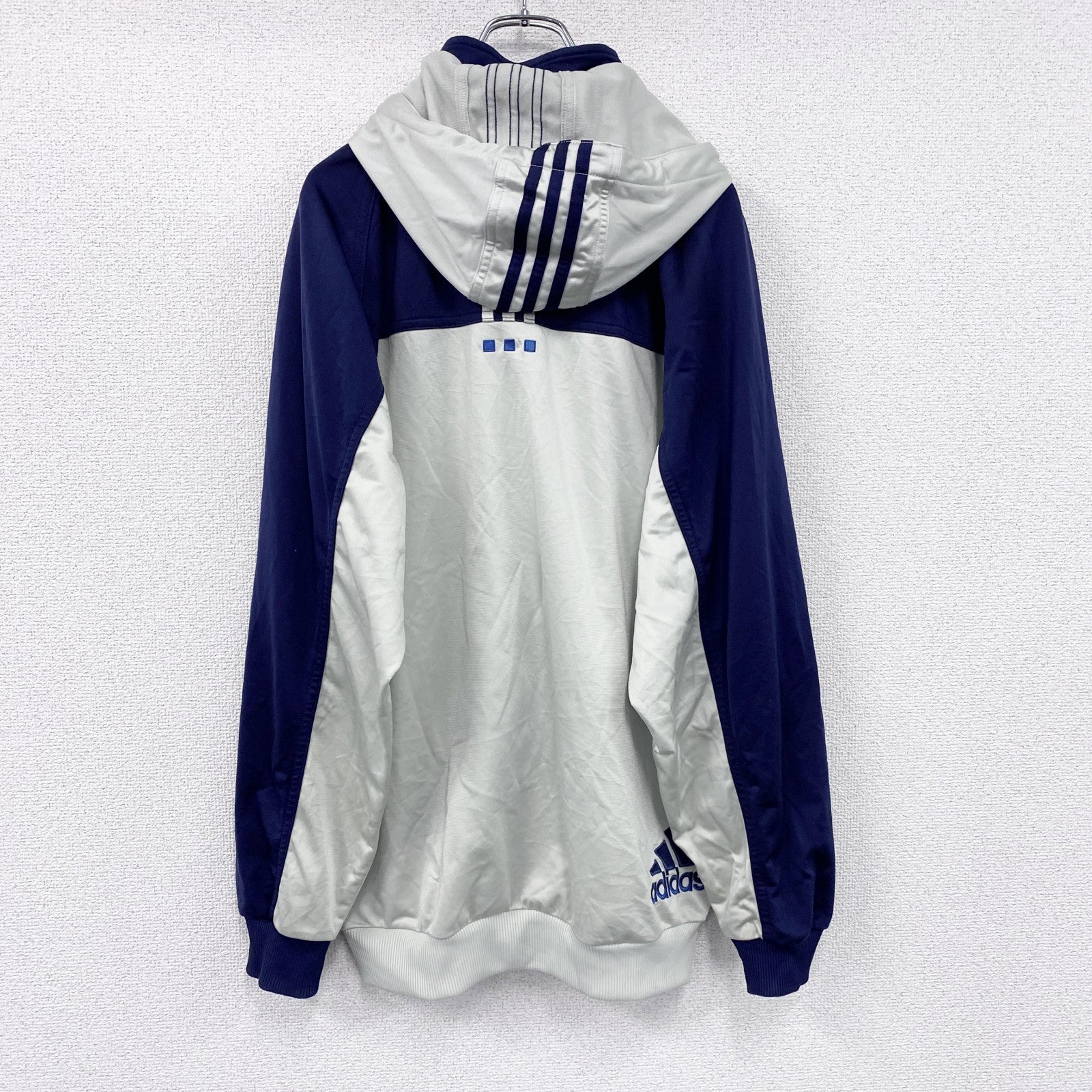 90s～　adidas　アディダス　トラックジャケット/ジャージパーカー　パフォーマンスロゴ　ヴィンテージ　灰色　グレー　42サイズ　