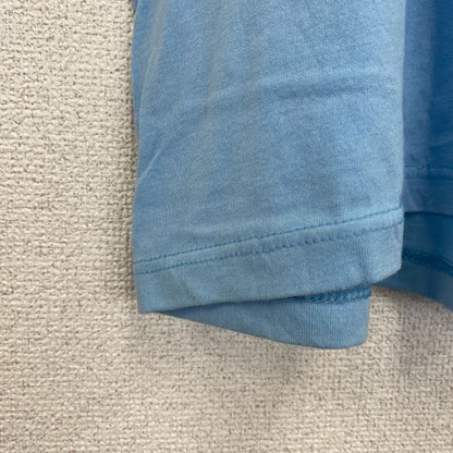 古着 used　半袖プリントTシャツ　USA製　シングルステッチ　水色　ライトブルー　クルーネック　レトロデザイン　Lサイズ