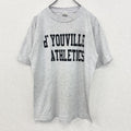 古着 used　Riddell　半袖プリントTシャツ　シングルステッチ　90s　クルーネック　カジュアル　グレー　Mサイズ