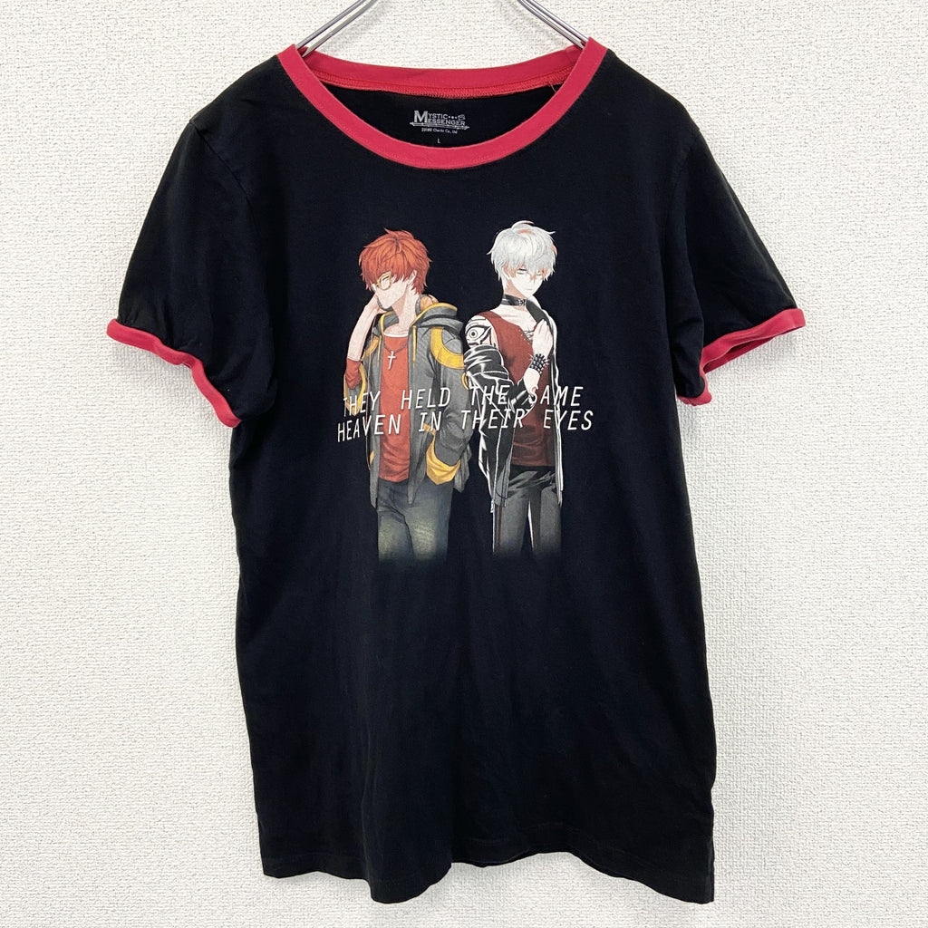 半袖リンガーTシャツ　ミスティックメッセンジャー　韓国　乙女ゲーム　黒　ブラック　100％コットン　Lサイズ