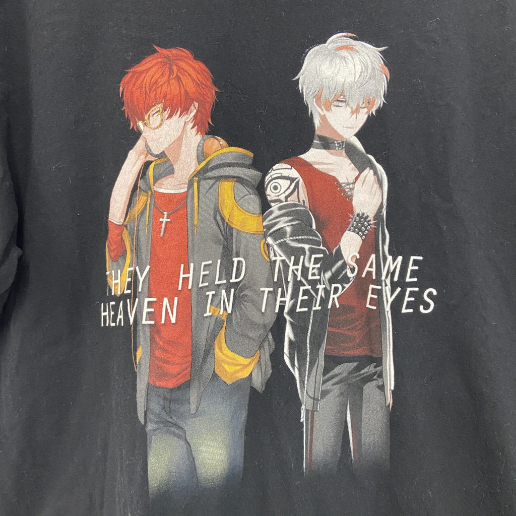 半袖リンガーTシャツ　ミスティックメッセンジャー　韓国　乙女ゲーム　黒　ブラック　100％コットン　Lサイズ