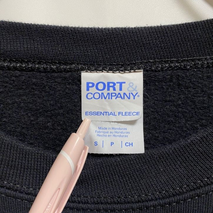PORT&COMPANY　スウェット/トレーナー　スローガン　SDGs　英字プリント　クルーネック　黒　ブラック　Sサイズ