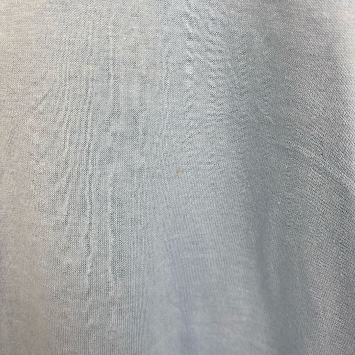 古着 used　半袖プリントTシャツ　USA製　シングルステッチ　水色　ライトブルー　クルーネック　レトロデザイン　Lサイズ