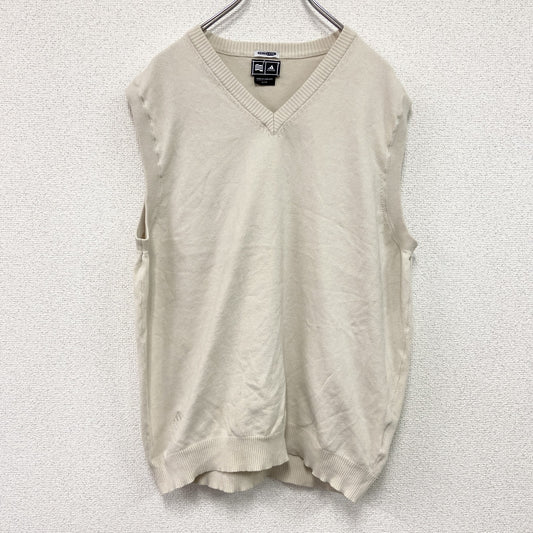 used　adidas　アディダス　コットンニットベスト　ベージュ　Lサイズ