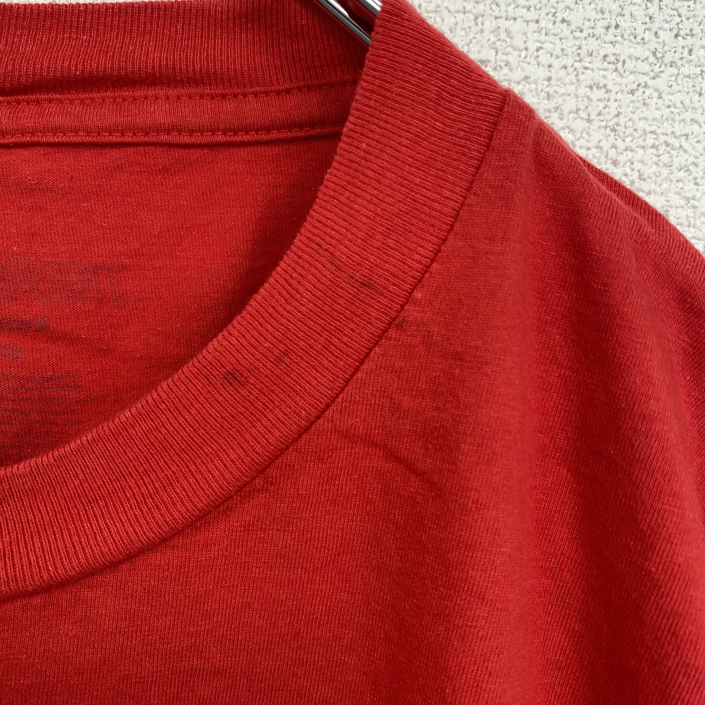 古着 used　半袖プリントTシャツ　野球　バスケ　フットボール　サッカー　赤　レッド　クルーネック　レトロデザイン