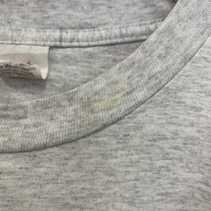 古着 used　Riddell　半袖プリントTシャツ　シングルステッチ　90s　クルーネック　カジュアル　グレー　Mサイズ