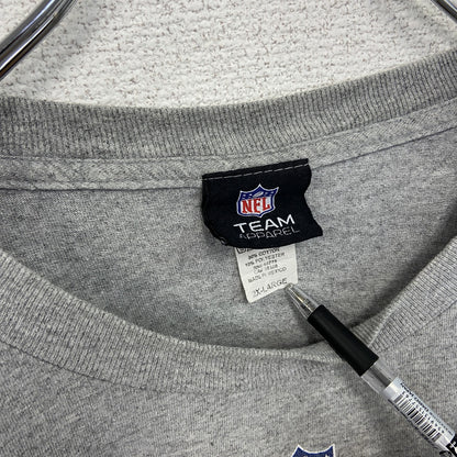 古着 used　半袖プリントTシャツ　NFL　スーパーボウル　ボルティモアレイブンズ　灰色　グレー　クルーネック　２XLサイズ