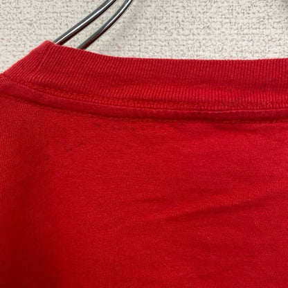 古着 used　半袖プリントTシャツ　野球　バスケ　フットボール　サッカー　赤　レッド　クルーネック　レトロデザイン