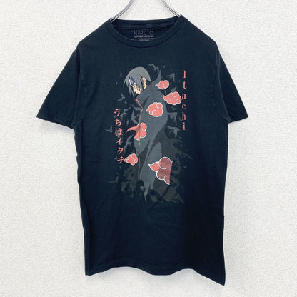 古着 used　NARUTO ナルト　半袖オリジナルアニメプリントTシャツ　うちはイタチ　クルーネック　カジュアル　黒　Sサイズ