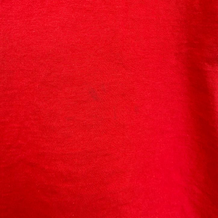 古着 used　半袖プリントTシャツ　野球　バスケ　フットボール　サッカー　赤　レッド　クルーネック　レトロデザイン