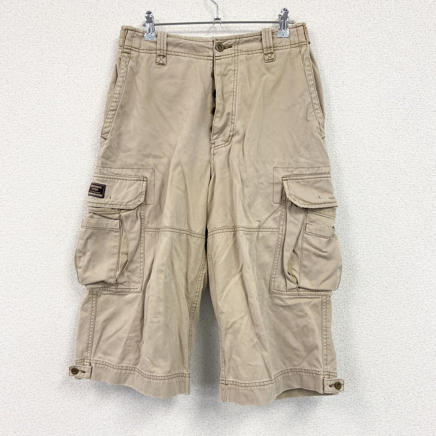 Abercrombie＆Fitch　アバクロンビー＆フィッチ　ハーフカーゴパンツ/ショートパンツ　ベージュ　W30サイズ
