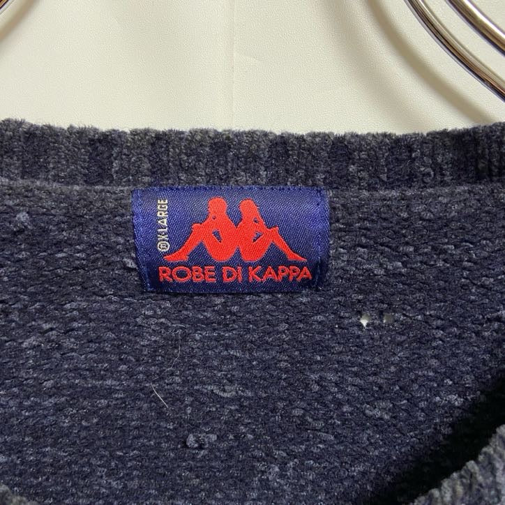 ROBE DI KAPPA　カッパ　ニット/セーター　ワンポイント　刺繍ロゴ　クルーネック　紺　ネイビー　XLサイズ