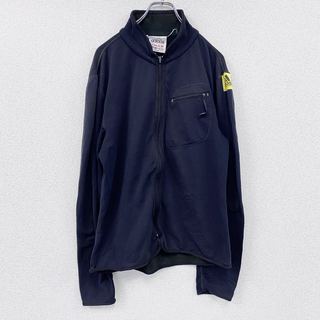 90s　adidas EQUIPMENT　アディダスイクイップメント　フリースジャケット　パフォーマンスロゴ　ヴィンテージ　黒　ブラック　Ｍサイズ