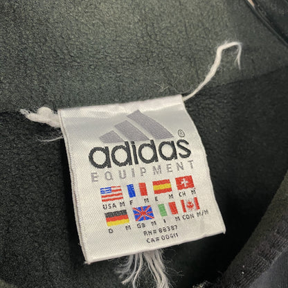 90s　adidas EQUIPMENT　アディダスイクイップメント　フリースジャケット　パフォーマンスロゴ　ヴィンテージ　黒　ブラック　Ｍサイズ