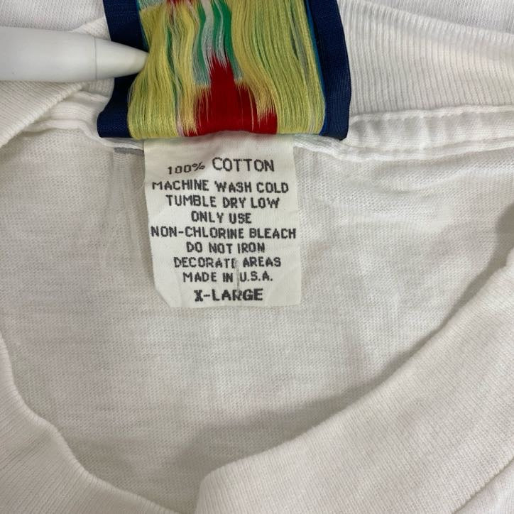 90s　CHAPS　ラルフローレン　半袖プリントTシャツ　ヴィンテージ　シングルステッチ　白　XLサイズ