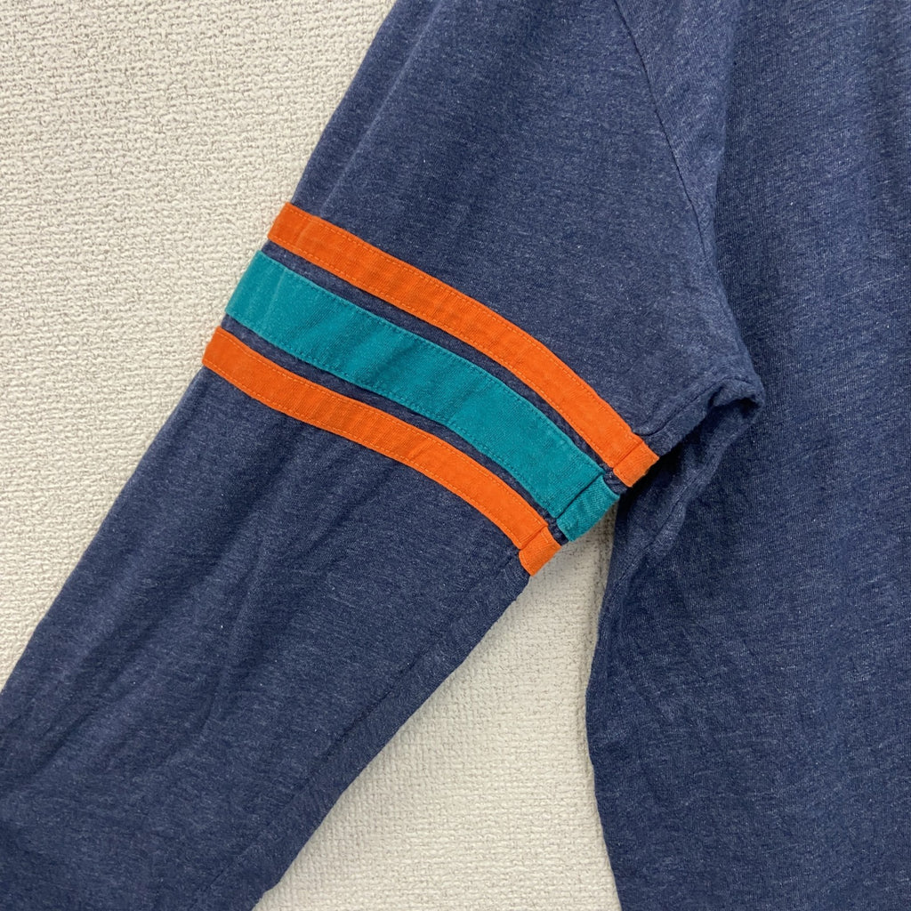 古着 used　長袖プリントTシャツ　NFL　マイアミドルフィンズ　フットボール　紺　ネイビー　クルーネック　Lサイズ
