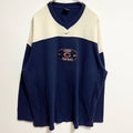 90s　NIKE ナイキ　NFL　Vネックスウェット/トレーナー　ヴィンテージ　ワンポイントロゴ刺繍　ネイビー　XLサイズ