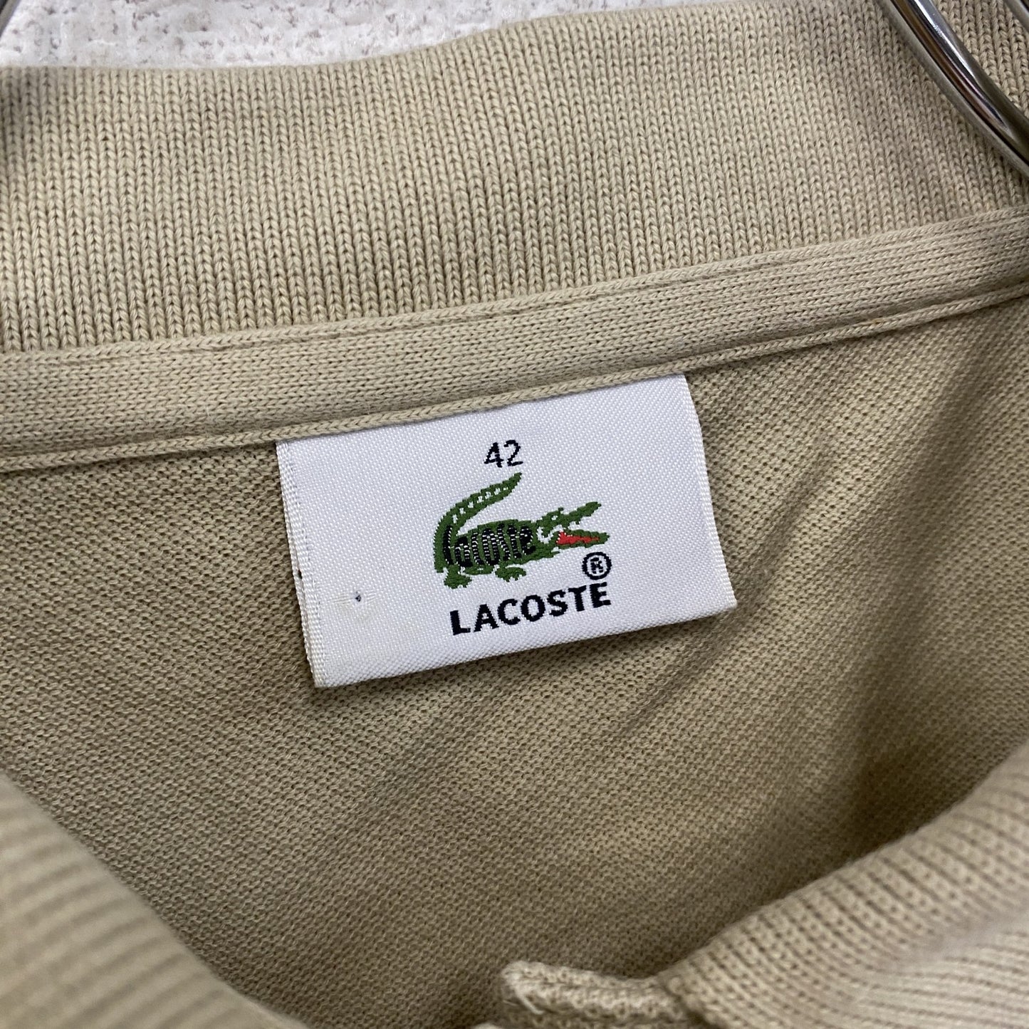 LACOSTE　ラコステ　半袖ポロシャツ　ベージュ　42サイズ