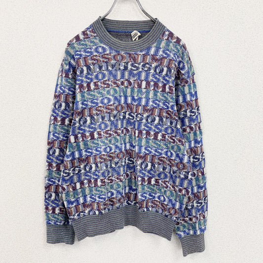90s～　MISSONI SPORT　ミッソーニスポーツ　コットンニットセーター　ヴィンテージ　マルチカラー　46サイズ